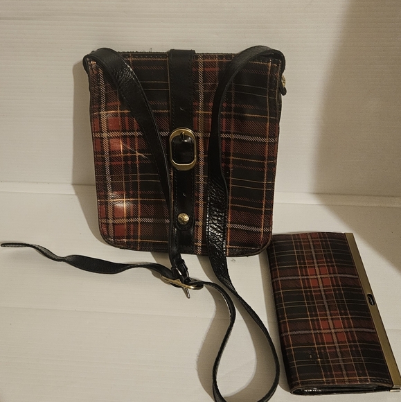 PATRICIA NASH VENEZIA CROSSBODY TARTAN PLAID LEATHER &  Wallet - Picture 2 of 12